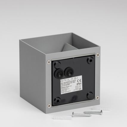 Brilagi - LED Āra sienas lampa CUBE LED/6W/230V pelēka IP54