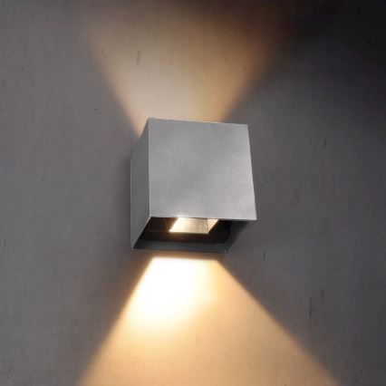 Brilagi - LED Āra sienas lampa CUBE LED/6W/230V pelēka IP54