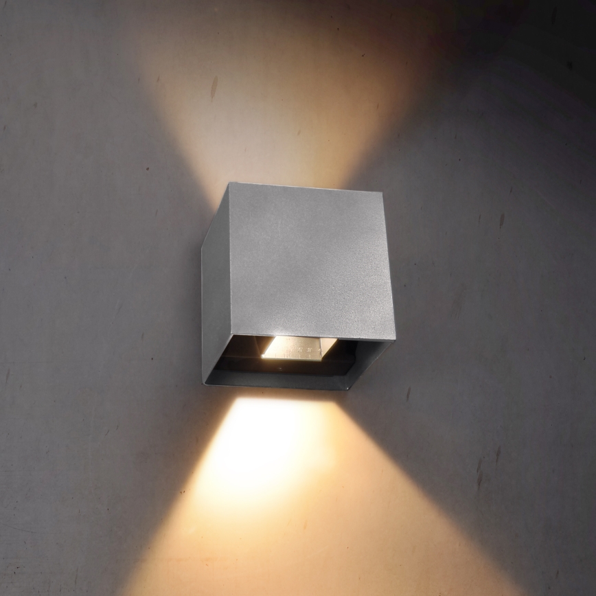 Brilagi - LED Āra sienas lampa CUBE LED/6W/230V pelēka IP54