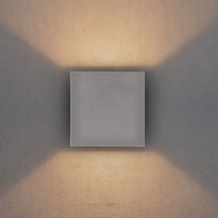 Brilagi - LED Āra sienas lampa CUBE LED/6W/230V pelēka IP54