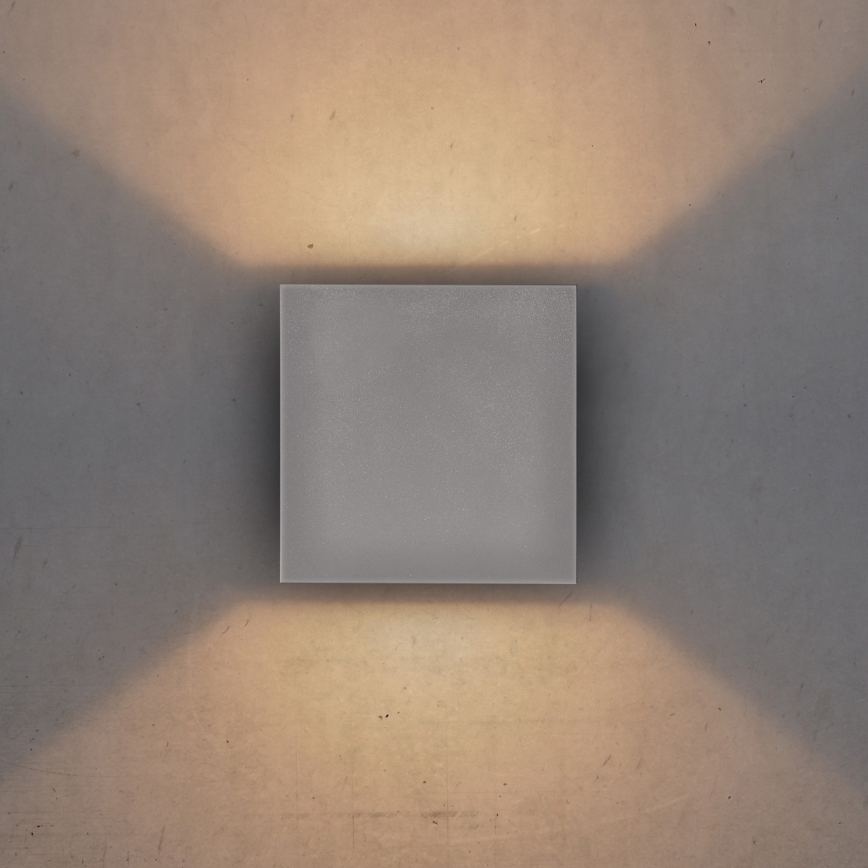 Brilagi - LED Āra sienas lampa CUBE LED/6W/230V pelēka IP54