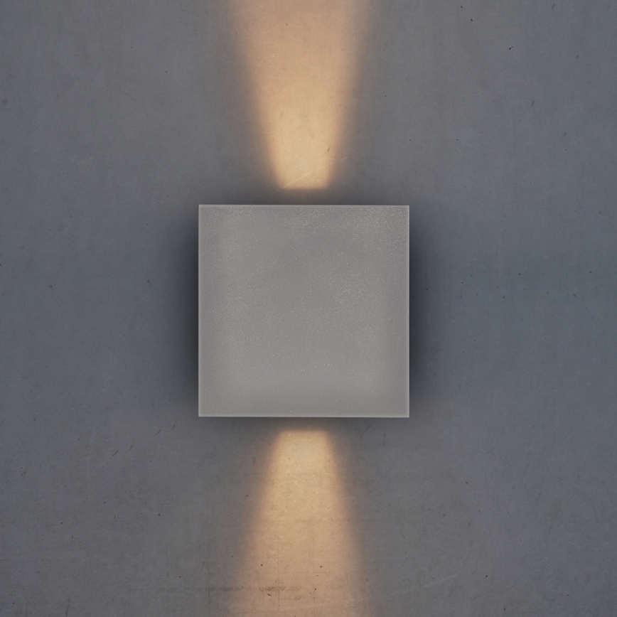 Brilagi - LED Āra sienas lampa CUBE LED/6W/230V pelēka IP54