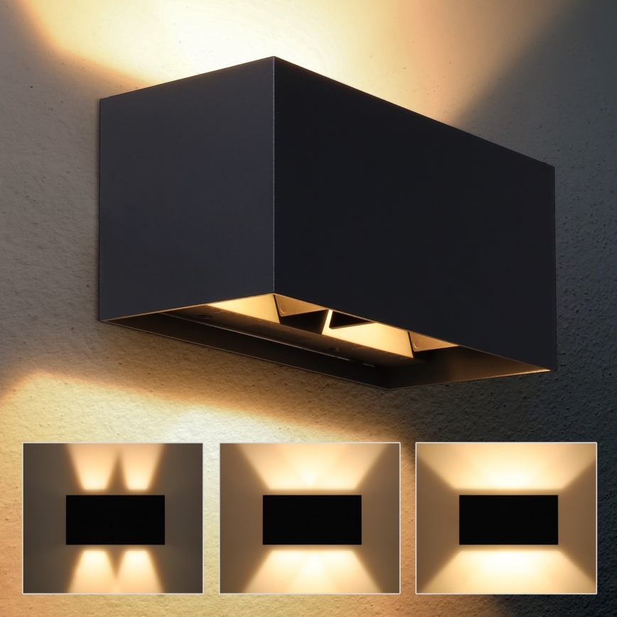 Brilagi - LED āra sienas lampa DOUBLE CUBE LED/12W/230V melna IP65