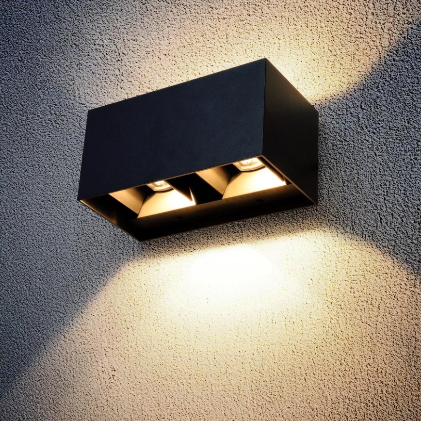 Brilagi - LED āra sienas lampa DOUBLE CUBE LED/12W/230V melna IP65
