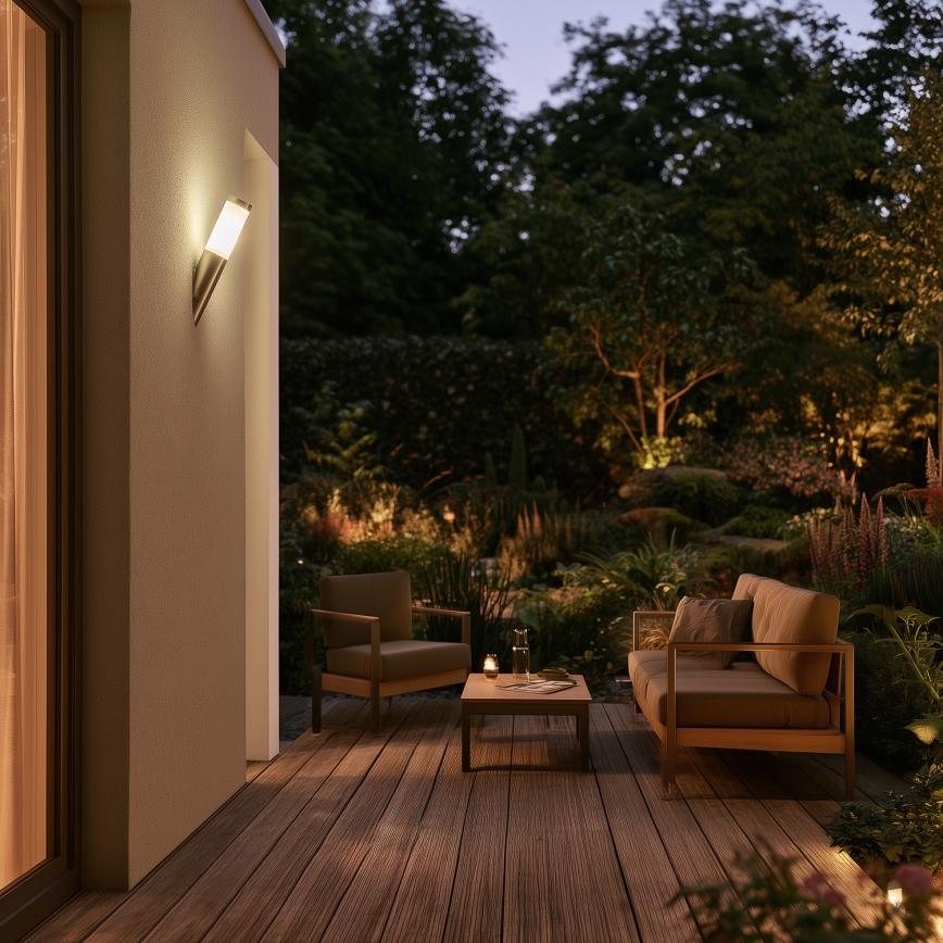 BRILAGI - LED āra sienas lampa ELIA 1xE27/7W/230V 4000K IP44 matēts hroms
