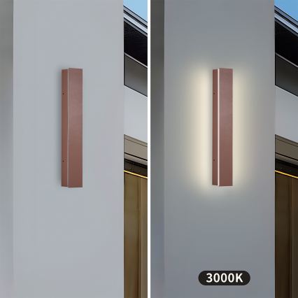 Brilagi - LED āra sienas gaismeklis LINEAR LED/8W/230V 3000K IP65 30 cm brūns CRI 90