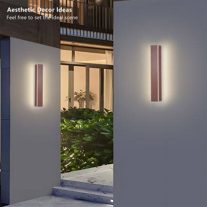 Brilagi - LED āra sienas gaismeklis LINEAR LED/8W/230V 3000K IP65 30 cm brūns CRI 90