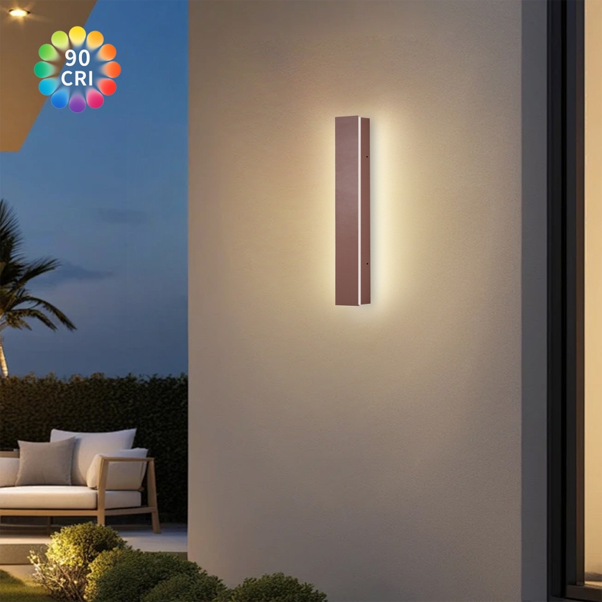 Brilagi - LED āra sienas gaismeklis LINEAR LED/8W/230V 3000K IP65 30 cm brūns CRI 90
