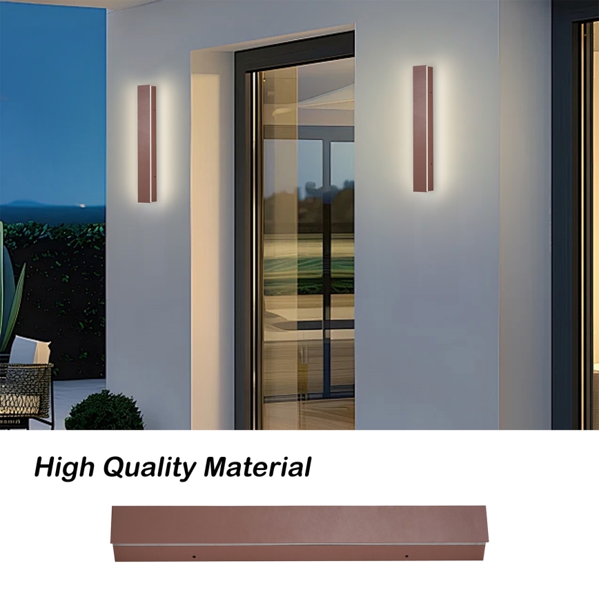 Brilagi - LED āra sienas gaismeklis LINEAR LED/8W/230V 3000K IP65 30 cm brūns CRI 90