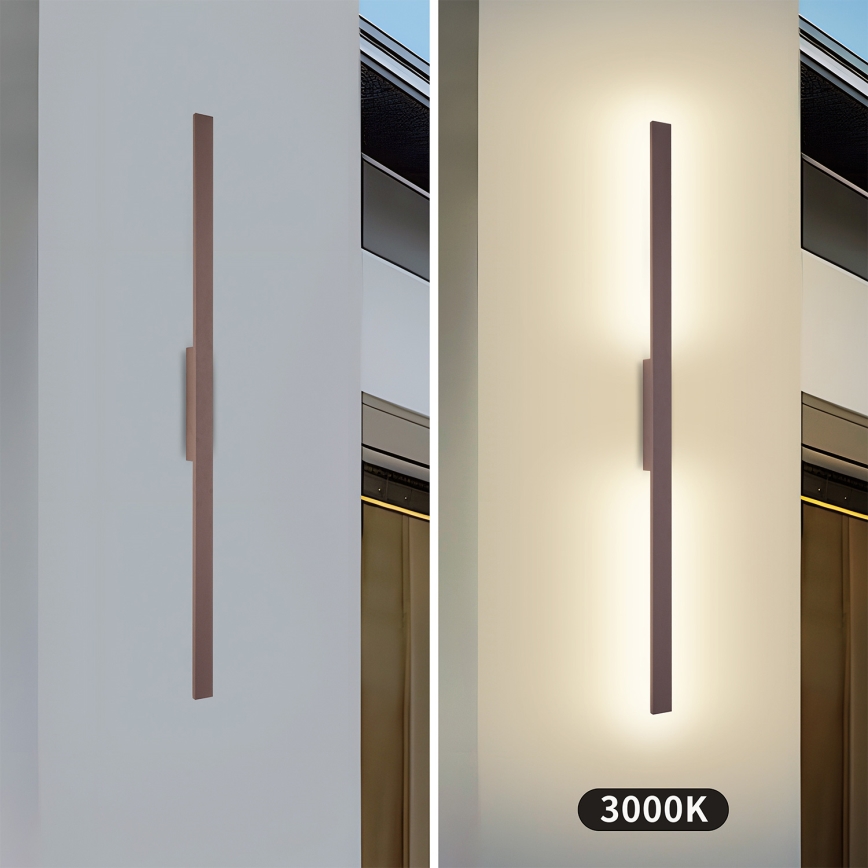 Brilagi - LED āra sienas gaismeklis LUNA LED/24W/230V 3000K IP65 100 cm brūns CRI 90