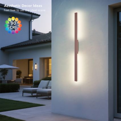 Brilagi - LED āra sienas gaismeklis LUNA LED/24W/230V 3000K IP65 100 cm brūns CRI 90