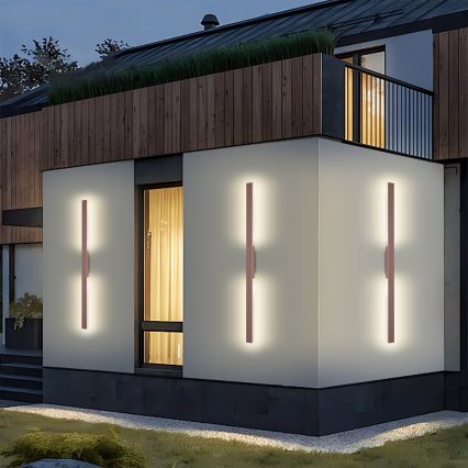 Brilagi - LED āra sienas gaismeklis LUNA LED/24W/230V 3000K IP65 100 cm brūns CRI 90