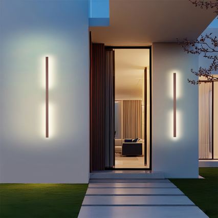 Brilagi - LED āra sienas gaismeklis LUNA LED/24W/230V 3000K IP65 100 cm brūns CRI 90