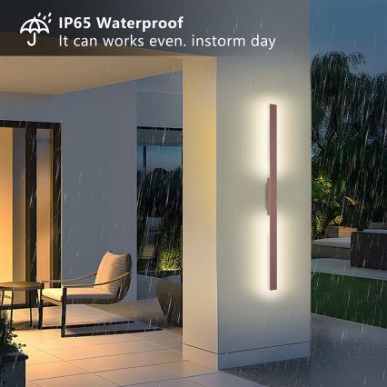 Brilagi - LED āra sienas gaismeklis LUNA LED/24W/230V 3000K IP65 100 cm brūns CRI 90