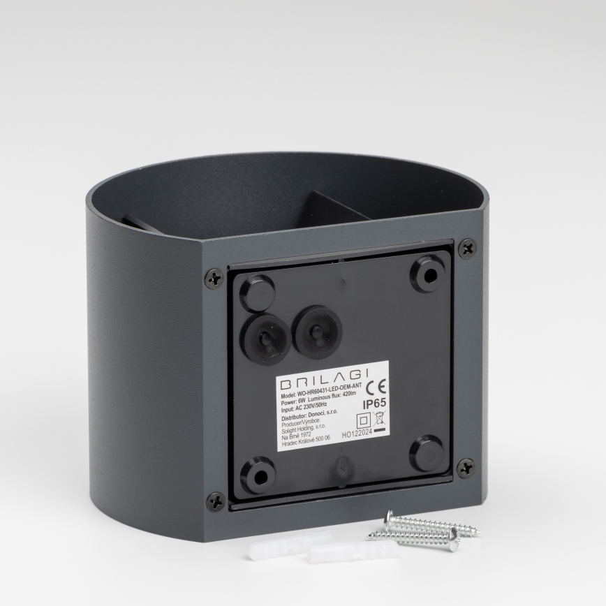 Brilagi - LED Āra sienas lampa RONDO LED/6W/230V antracīta IP54