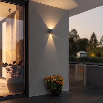 Brilagi - LED Āra sienas lampa RONDO LED/6W/230V pelēka IP54