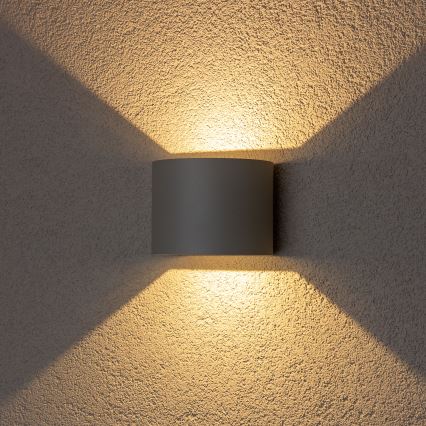 Brilagi - LED Āra sienas lampa RONDO LED/6W/230V pelēka IP54