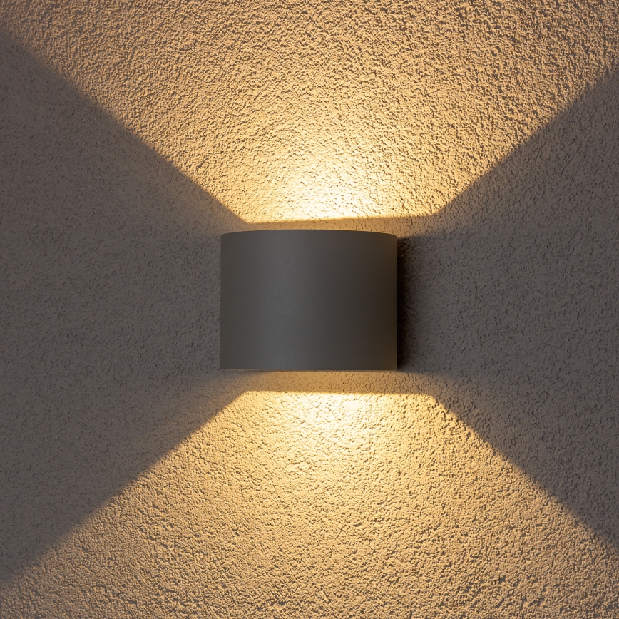 Brilagi - LED Āra sienas lampa RONDO LED/6W/230V pelēka IP54