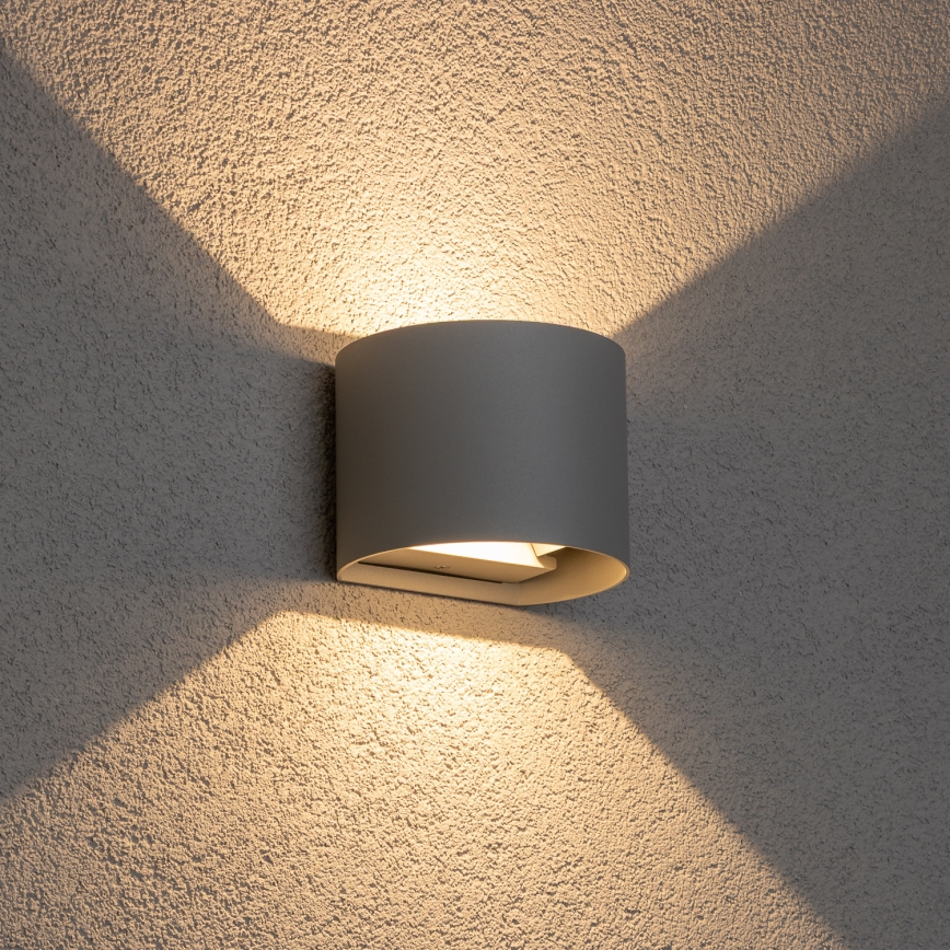 Brilagi - LED Āra sienas lampa RONDO LED/6W/230V pelēka IP54
