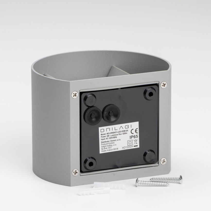 Brilagi - LED Āra sienas lampa RONDO LED/6W/230V pelēka IP54