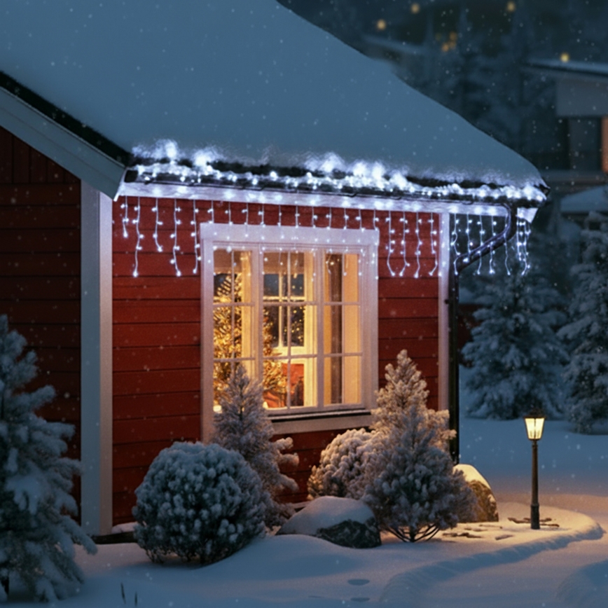 Brilagi - LED Āra virtene 400xLED/8 režīmi 23m IP44 auksti balta