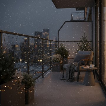 Brilagi - LED āra Ziemassvētku aizkars 160xLED 7x2m IP44 silti balts