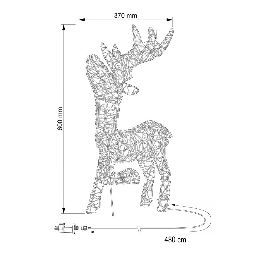BRILAGI - LED āra Ziemassvētku dekorācija LED/3,3W/230V IP44 60x37 cm ziemeļbriedis