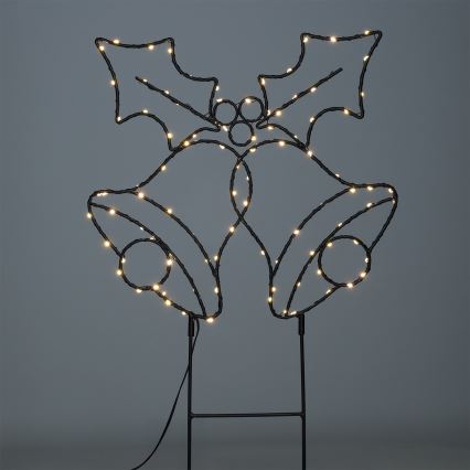 Brilagi - LED āra Ziemassvētku dekorācija LED/3xAA IP44 55x32 cm zvaniņi