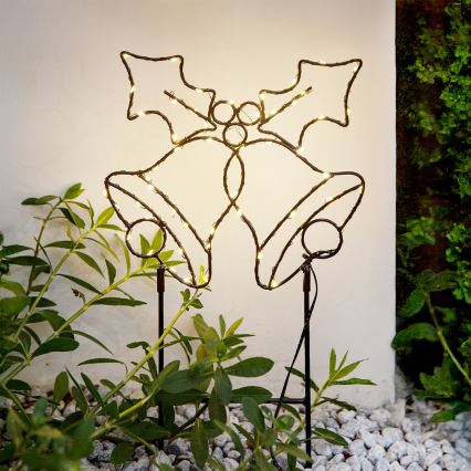 Brilagi - LED āra Ziemassvētku dekorācija LED/3xAA IP44 55x32 cm zvaniņi