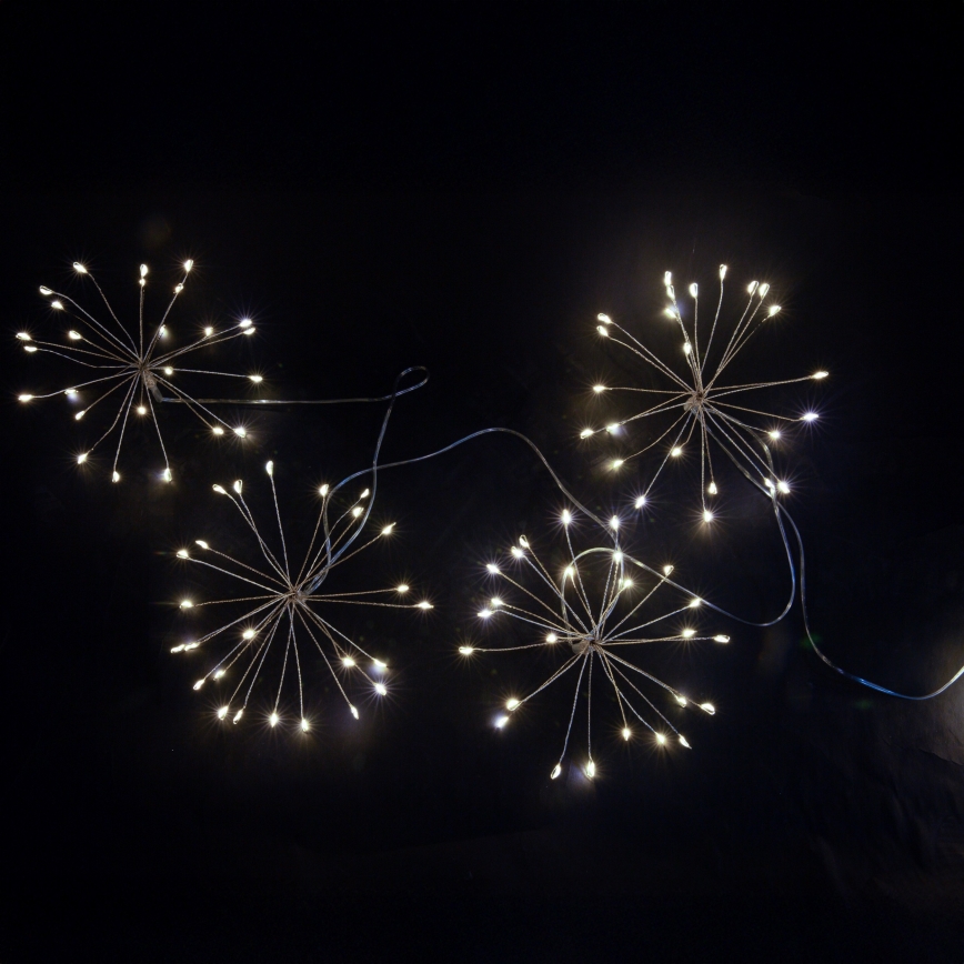 BRILAGI - LED āra Ziemassvētku gaismas virtene 150xLED 5m IP44 auksti balta salūta efekts