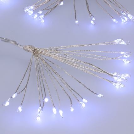 BRILAGI - LED āra Ziemassvētku gaismas virtene 150xLED 5m IP44 auksti balta salūta efekts