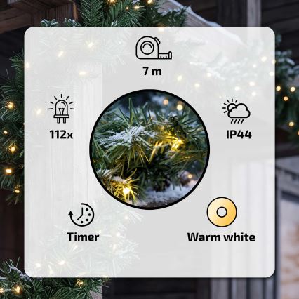 BRILAGI - LED Āra Ziemassvētku rotājums GIRLANDA 112xLED/230V 700 cm IP44