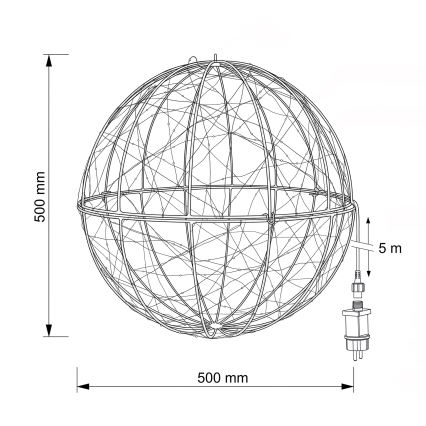 BRILAGI - LED āra Ziemassvētku rotājums LED/3,3W/230V IP44 Ø 50 cm bumba