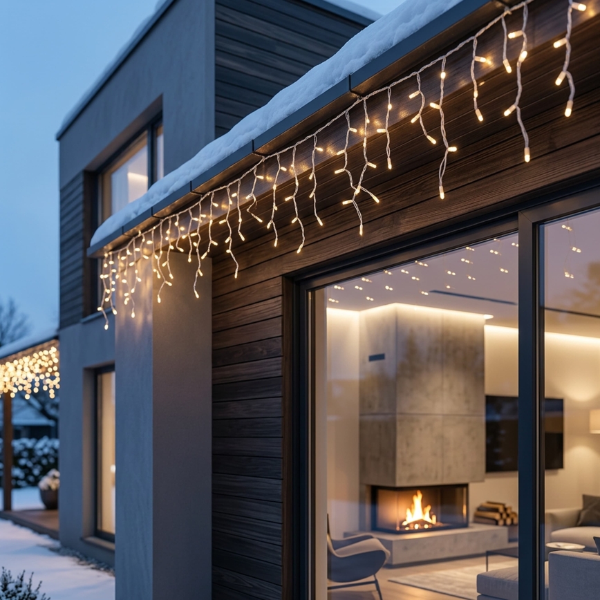 BRILAGI - LED āra Ziemassvētku virtene 1080xLED/8 režīmi 33m IP44 silti balta varvekļi