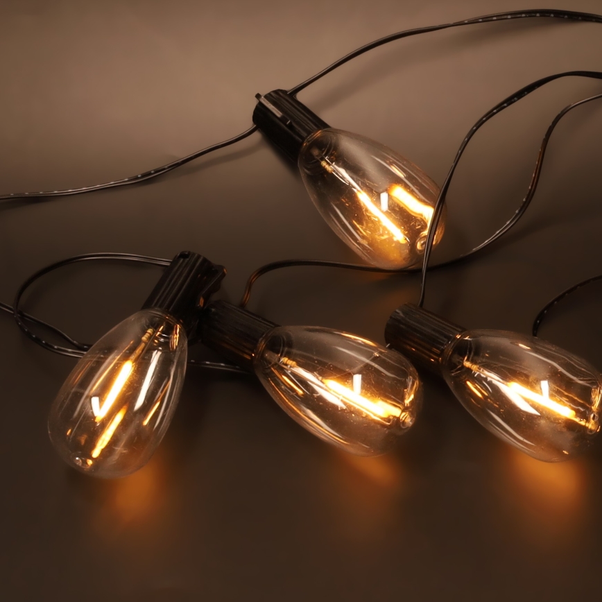 Brilagi - LED āra Ziemassvētku virtene 10xLED/3xAA 3,2m IP44 silti balta