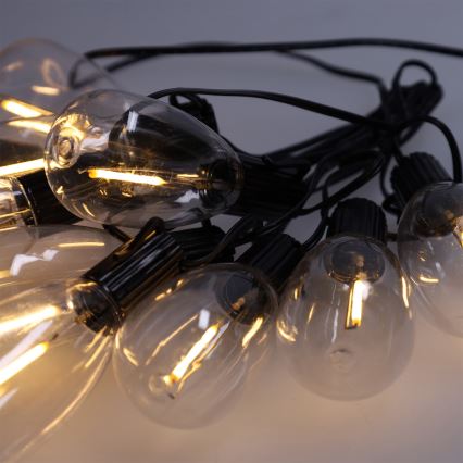 Brilagi - LED āra Ziemassvētku virtene 10xLED/3xAA 3,2m IP44 silti balta