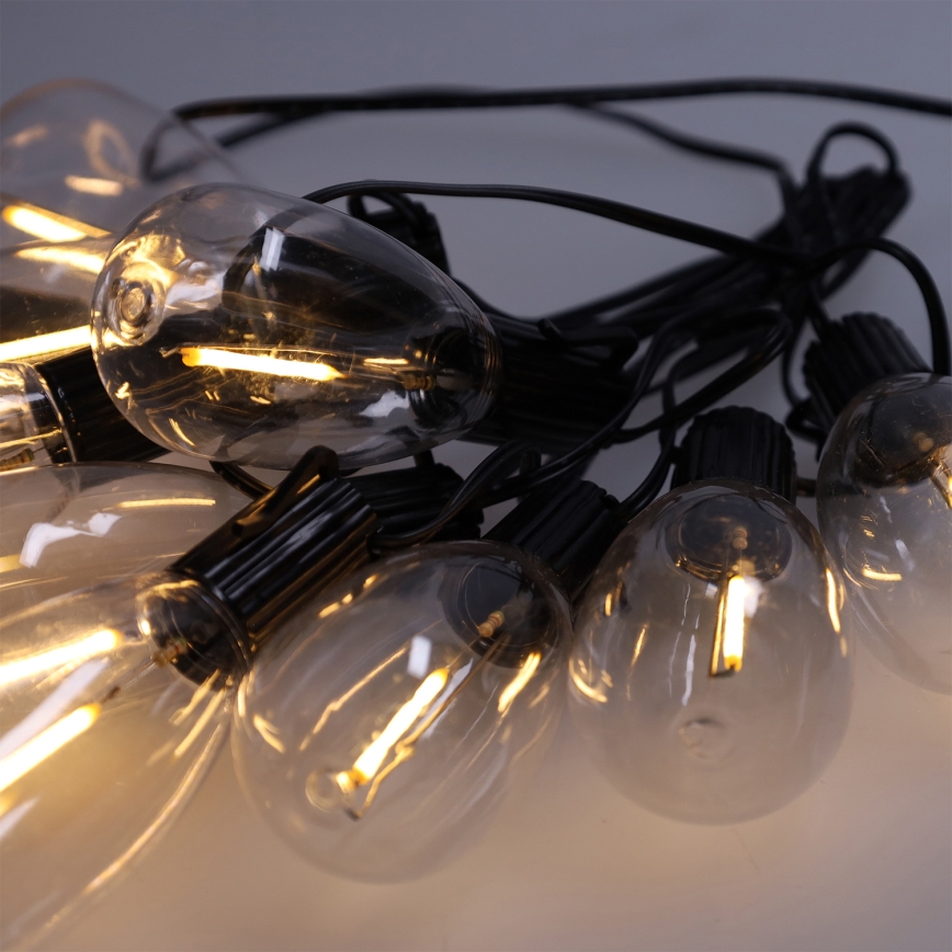 Brilagi - LED āra Ziemassvētku virtene 10xLED/3xAA 3,2m IP44 silti balta
