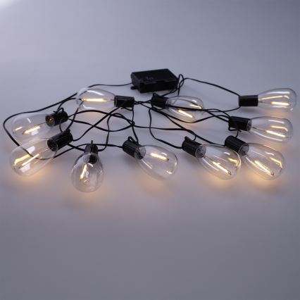 Brilagi - LED āra Ziemassvētku virtene 10xLED/3xAA 3,2m IP44 silti balta