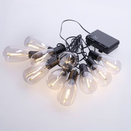 Brilagi - LED āra Ziemassvētku virtene 10xLED/3xAA 3,2m IP44 silti balta