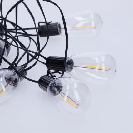 Brilagi - LED āra Ziemassvētku virtene 10xLED/3xAA 3,2m IP44 silti balta