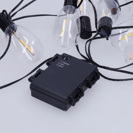 Brilagi - LED āra Ziemassvētku virtene 10xLED/3xAA 3,2m IP44 silti balta