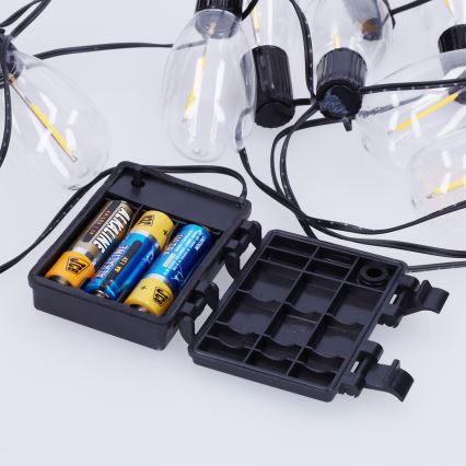 Brilagi - LED āra Ziemassvētku virtene 10xLED/3xAA 3,2m IP44 silti balta