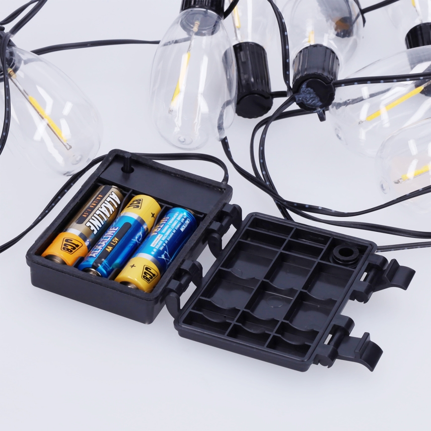 Brilagi - LED āra Ziemassvētku virtene 10xLED/3xAA 3,2m IP44 silti balta