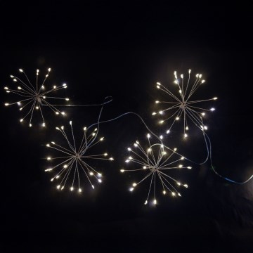 Brilagi - LED āra Ziemassvētku virtene 150xLED 5m IP44 auksti balta salūta efekts