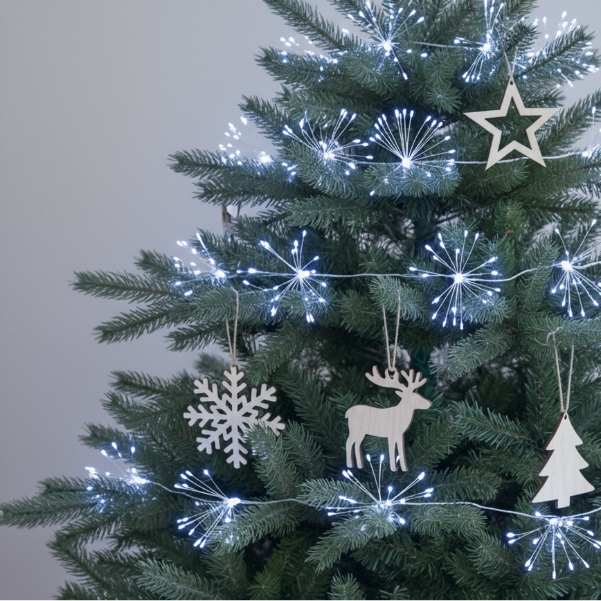 Brilagi - LED āra Ziemassvētku virtene 150xLED 5m IP44 auksti balta salūta efekts