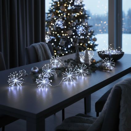 Brilagi - LED āra Ziemassvētku virtene 150xLED 5m IP44 auksti balta salūta efekts