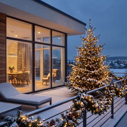 BRILAGI - LED āra Ziemassvētku virtene 180 LED 8m IP44 siltā balta