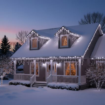 Brilagi - LED āra Ziemassvētku aizkarveida virtene 200 LED/8 funkcijas 13 m IP44 auksti balta