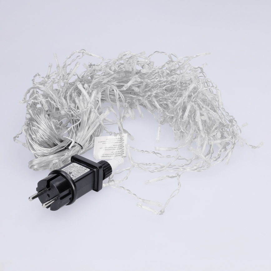 Brilagi - LED āra Ziemassvētku aizkarveida virtene 200 LED/8 funkcijas 13 m IP44 auksti balta