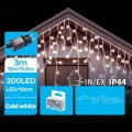 Brilagi - LED āra Ziemassvētku virtene 200xLED/8 funkcijas 13x0,6m IP44 auksti balta
